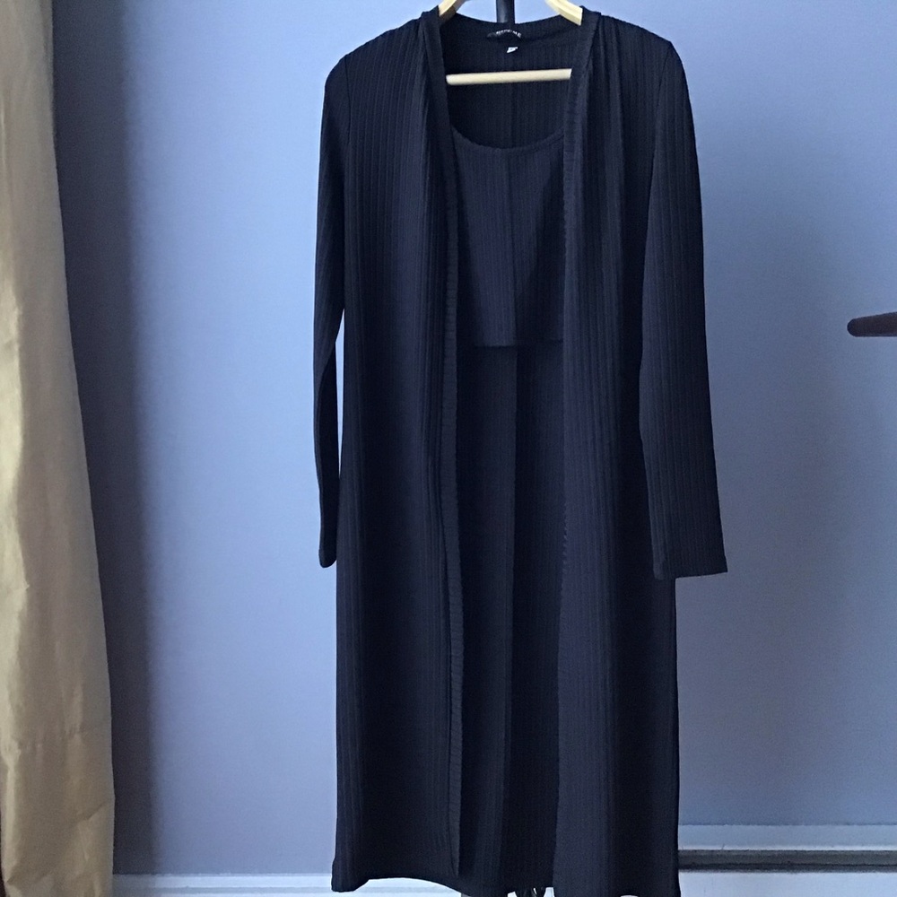 Chicme 3 piece black ribbed lounge set outfit size Medium